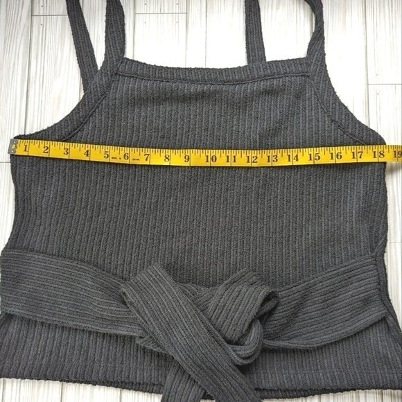 Madewell Texture & Thread Tie Wrap Tank Top in Black Stripe Size Large - Picture 5 of 8